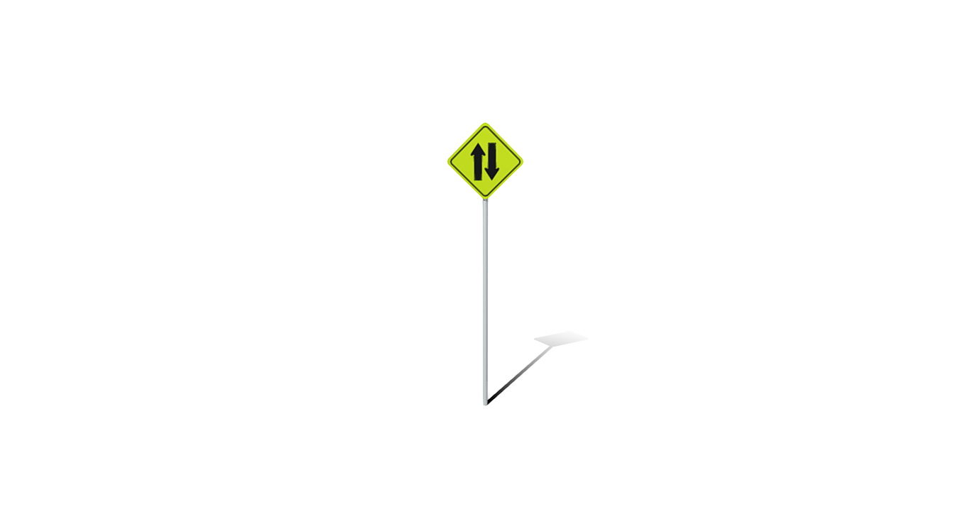 two way verkehr zeichen tafel stadt city assets spiel game props stadtszene poly traffic sign road signage management safety street urban planning straße 3D print model - Mito3D