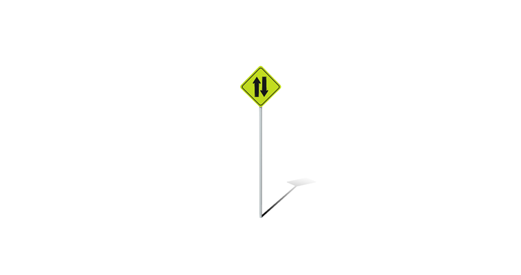 two way verkehr zeichen tafel stadt city assets spiel game props stadtszene poly traffic sign road signage management safety street urban planning straße 3d print model - Mito3D