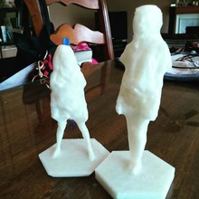 iki 3d kadın profilleri taranmış sanat heykeller 3d print model - Mito3D