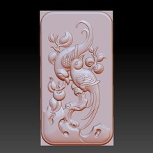 dos birds jewelry animal magpie tree jadecarving artcam cnc bas-relief emboss engraving 3d nature scenery pendant sculpture 3d print model - Mito3D