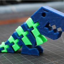 iki renk flexi rex dinozor çift ekstruzyon baskı oyun mafsallı alanında esnek hareketli parçalar 3d print model - Mito3D