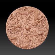 iki dragons art creature fantasy oriental china chinese traditional artcam decorative decoration pattern pannel sculpture mold 3d cnc bas-relief 3d print model - Mito3D