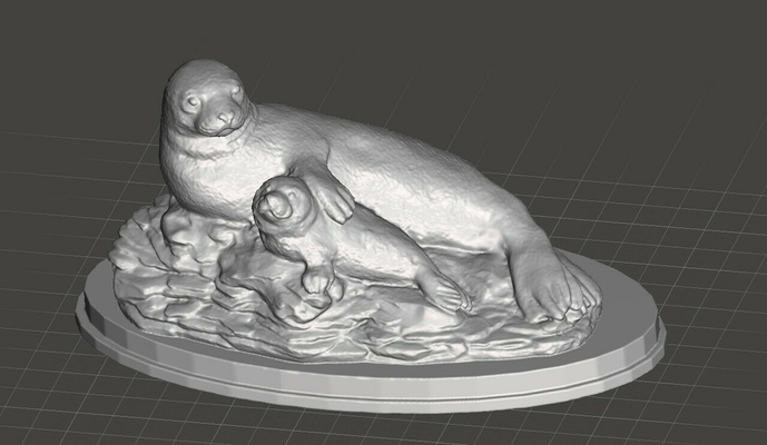 two elephant seals mamma baby 3d print model - Mito3D