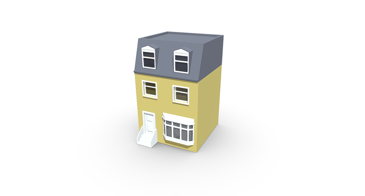 two floor house city city-assets game game-assets toy-art places city-props cityscene architecture poly building home toy houses apartment two-floor shop showroom store 3d print model - Mito3D