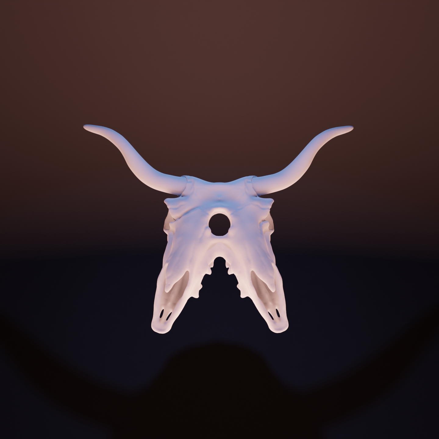 tête taureau chaman masque Halloween crâne esprit velu base 3D print model - Mito3D
