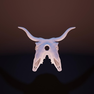 two headed bull shaman mask halloween skull spirit furry base head 3d print model - Mito3D