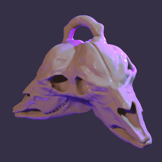 tête vache crâne Collier gothique animal bijoux 3d print model - Mito3D