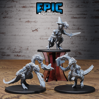 two headed dragon adventurer set dragonborn beast draconic war lizard reptile servant dragonkin evil drake army dnd tabletop pre-supported epic-miniatures dungeon rpg fantasy stl miniature roleplaying warrior miniatures dndminiatures dndminis 3dprint 3dminiature printedminis 3dprinting undead 3d print model - Mito3D