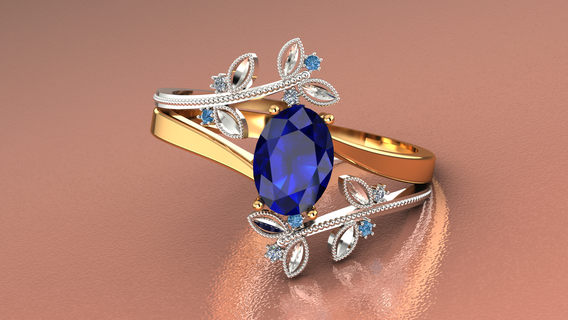 1 anel jóia impressão 3d pedra prata aliança noivado Casamento 3d print model - Mito3D
