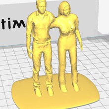 deux personnes de la statue maison art toy 3d print model - Mito3D