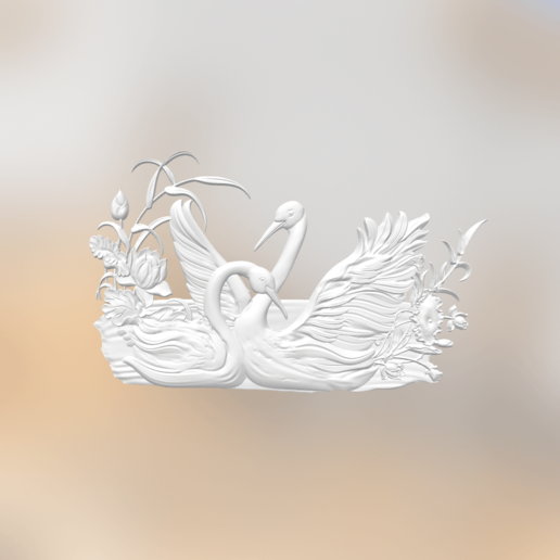 dos cisnes lago amante art 3D print model - Mito3D