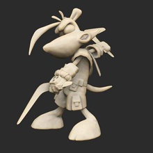 ty tigre da tasmânia a arte esculturas de vídeo tocou jogo o personagem boomerang australiano austrália 3d print model - Mito3D