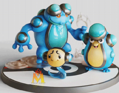 tympole palpitoad seismitoad evolución fan Arte empujar Lun figurilla pokemon arte figura juguete nintendo 3d juego anime unir 3d print model - Mito3D