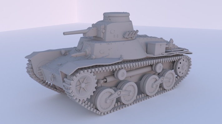 type 95 go 1 72 réservoir militaire 3d print model - Mito3D