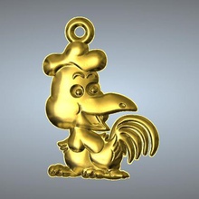 q2 type 10-chicken pendant jewelry 3d print model - Mito3D