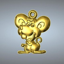 q2 type 01-mouse pendant jewelry 3d print model - Mito3D