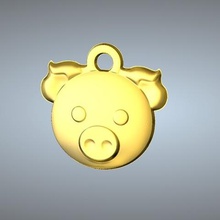 q1 tipo 12-cerdo colgante joyería 3d print model - Mito3D