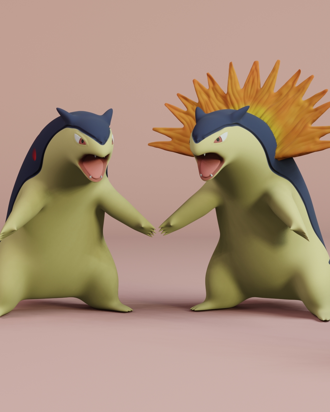 typhlosion Jeu jouet action Pokémon anime Japon tokio dessin animé art manga mignonne Accueil maison collectionner sculpture personnage cyndaquil quilava 3D print model - Mito3D