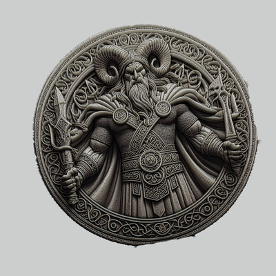 tyr mitología dios medallón arte nórdico thor odin colgante pendiente 3d print model - Mito3D