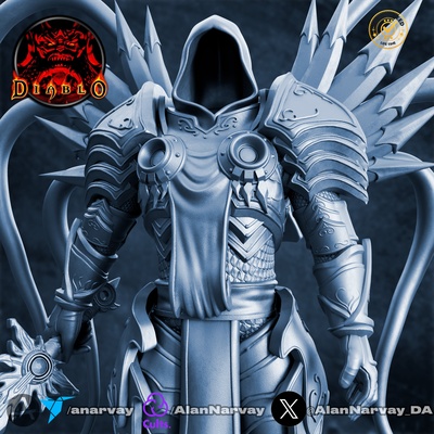 tyrael archange of justice diablo art diable ii iii iv tempête neige jeu jeu sculpture statue 3d print model - Mito3D