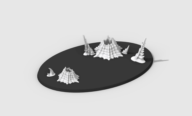 tiranformazione genere 1 gioco alieno terreno scenario basante tyran corallo spazio mare guerra tavolo 3d print model - Mito3D