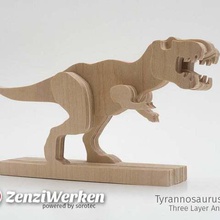 tyrannosaurus rex-3-capas-animal cnc láser juego a los animales zenziwerken el rex threelayeredanimal stepcraft la madera contrachapada lasercut dinosaurio router animal 3d print model - Mito3D
