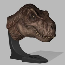 tyrannosaurus Büste Kunst die sculpt zbrush fluharty tyler park jurassic Dinosaurier trex 3d print model - Mito3D