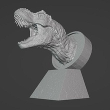 tyrannosaure rex buste dinosaure jurassique parc 3d print model - Mito3D