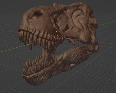 tiranosaurio rex cráneo 3d impresión Arte rexy jurásico parque 3d print model - Mito3D