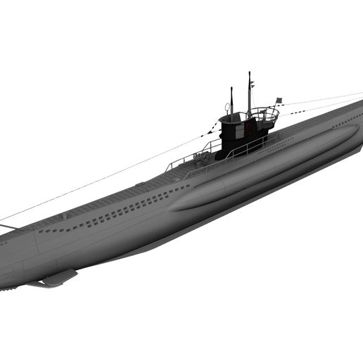 u boat tip vii 3d model rc versiyon 1700mm uzun 3D print model - Mito3D