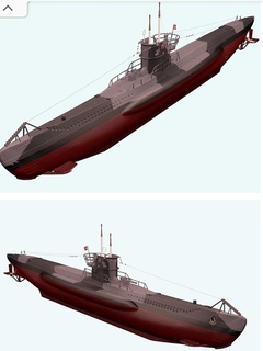 u-boot type vii german submarine world war ii u-boot submarine modeling  3d print model - Mito3D