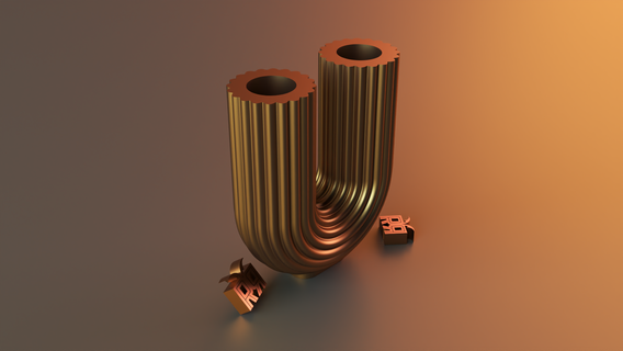 u-shape ribbed curl vase planters candle mold minimal decor holder 3dmodel 3d print model - Mito3D