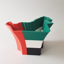 émirats arabes unis carte vase la maison sharjah uae flag 3d print model - Mito3D