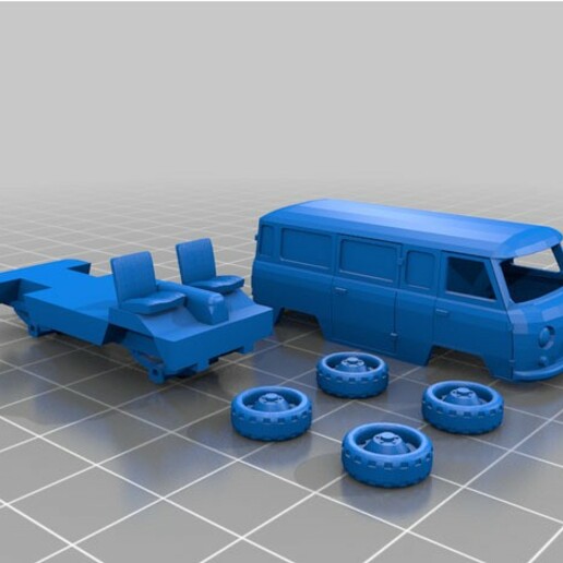 uaz 452 1 87 veículo h0 jogos stl 3D print model - Mito3D