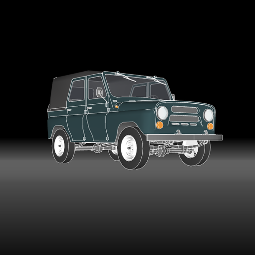 uaz caçador auto 3D print model - Mito3D