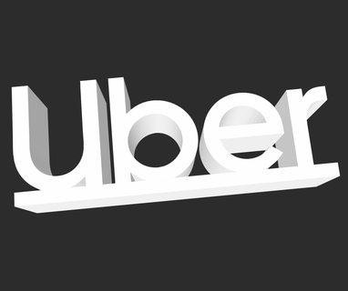 uber logo In piedi cartello simbolo 3d print model - Mito3D