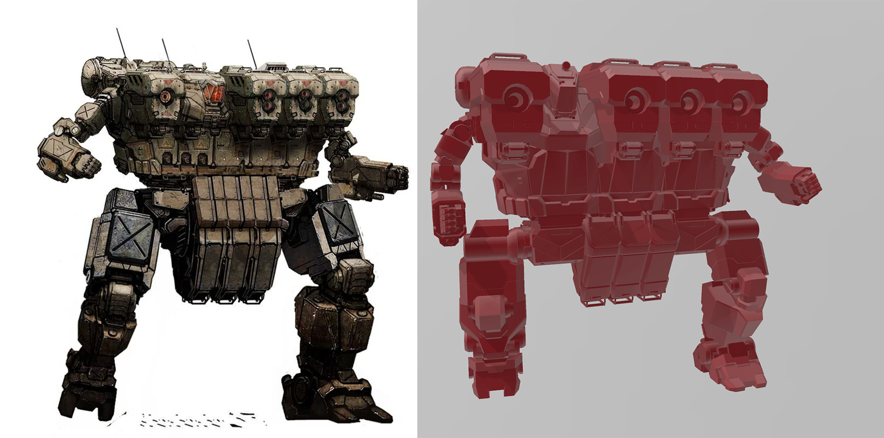 uberhunch 4g xxl aka hunechestback Game battletech battlemech mechwarrior hunchback swayback salvage frankenmech 3D print model - Mito3D