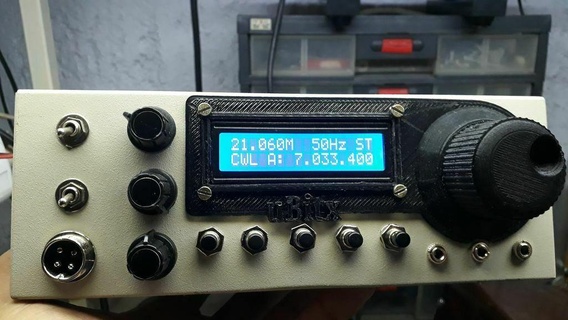 ubitx display vfo knob front plate electronics enclosure panel hamradio 3d print model - Mito3D