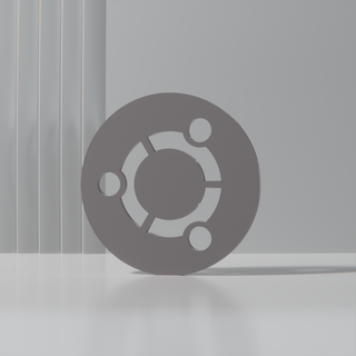 ubuntu distro logotipo estêncil arte linux 3d print model - Mito3D