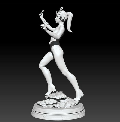 oreja kara sankukai figura acción hembra personaje dardos 3d print model - Mito3D