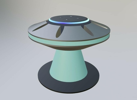 ufo alexa In piedi alieno eco punto amazon titolare supporto suport casa decorazione base 3d print model - Mito3D