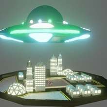 ufo lampada spazio alieno invasione uffo luce tavolo decorazione volare 3d print model - Mito3D