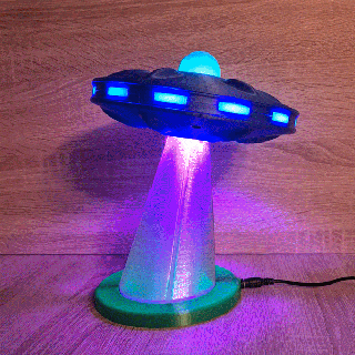 UFO LED Lampe Zuhause Haus Dekoration Ornament Kunst dekorativ rgb adressierbar Nacht Licht Außerirdischer 3d print model - Mito3D