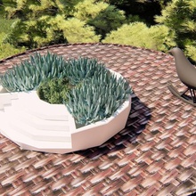 ufo pot art design organizer ladder flowerpot 3d print model - Mito3D