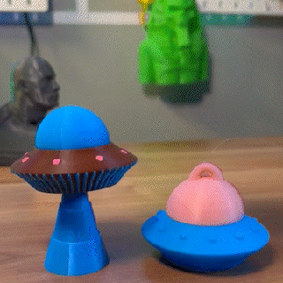 ufo spaceships - commercial licence itsboyinspace plastic3d tiktok fidget 3d print spaceship spinning 3d print model - Mito3D