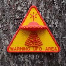 ufo warning sign gadget door house secret office toy 3d print model - Mito3D