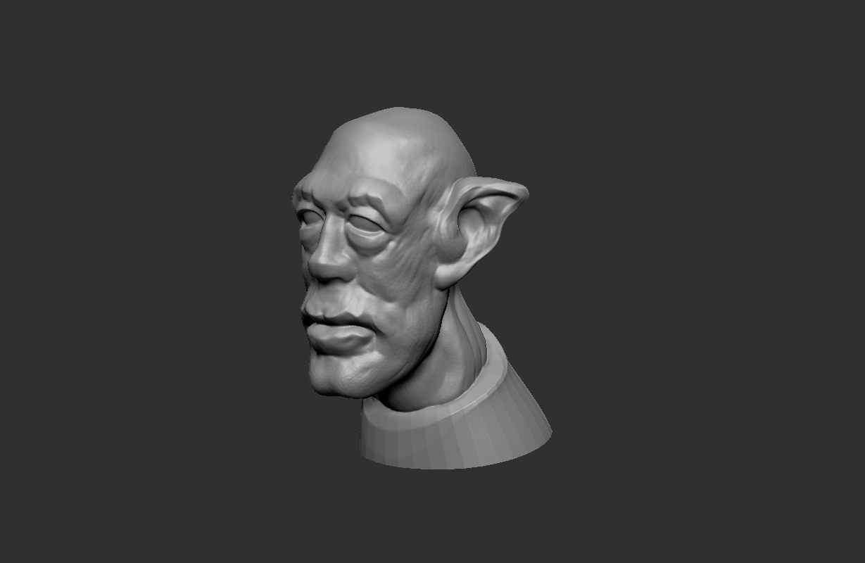 ugly face Art head character sculpt 3D print model - Mito3D