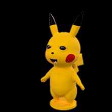 feo Pikachu juego pokemon mascota 3d print model - Mito3D