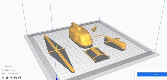 uh-1 huey helicopter model uh1 aviation air aircraft plane bell iroquois 3dprint tamiya kit 3d print model - Mito3D