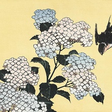 l'ukiyo-e de la gravure sur bois - hydrangia hokusai art 3d print model - Mito3D